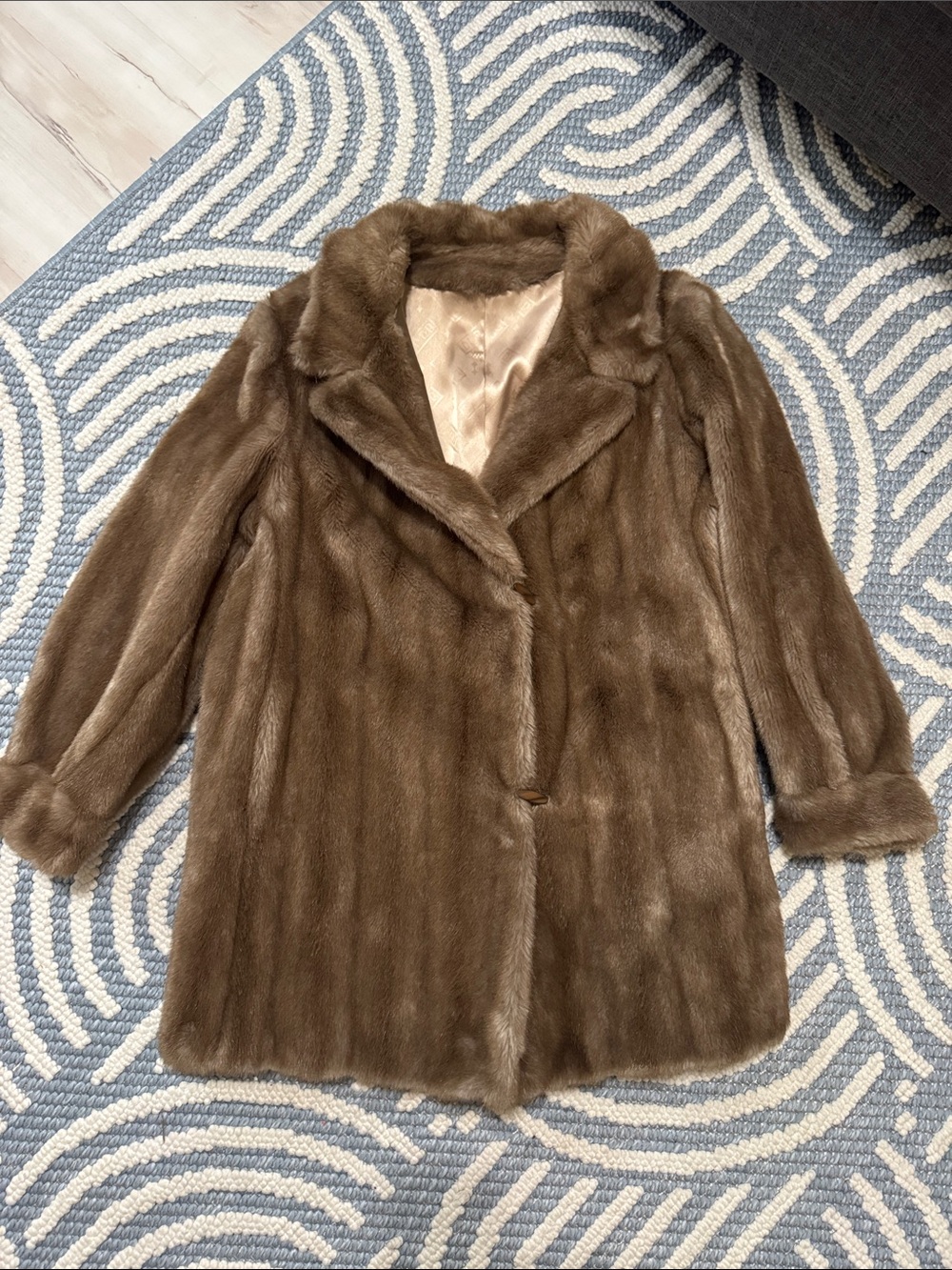 Vintage 60s 70s Tissavel Faux Mink Fur Coat Made in USA Vegan Fur